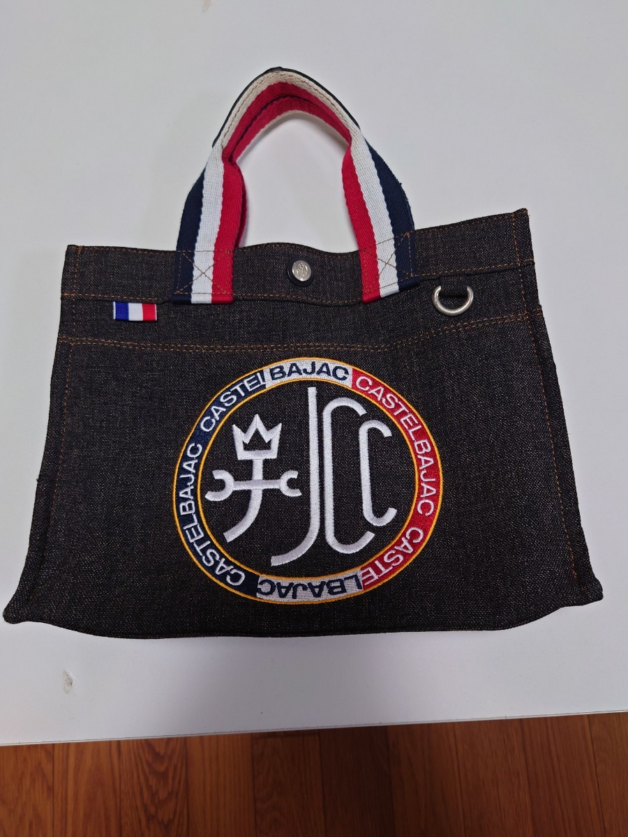  used Castelbajac CASTELBAJAClitsu tote bag 021511 black man and woman use width 30cm rank Denim material embroidery 