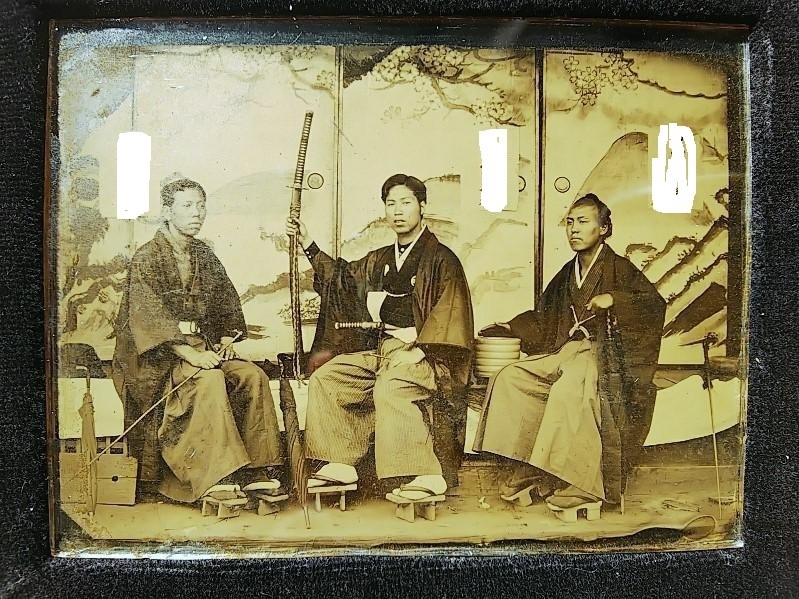 【武士の古写真】幕末期ガラス原板◆桐箱丁髷明治昔台紙肖像鶏卵紙大名華族家老士族藩士藩主人物写真師帯刀侍江戸薩摩長州土佐藩坂本龍馬