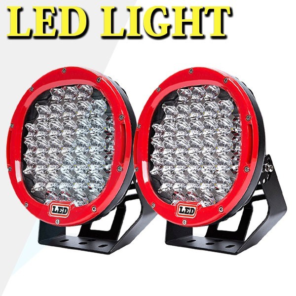 超遠距離照射 185W スポットカバー/拡散カバー付属 ホワイト LED ワークライト トラック SUV ボート 9C-185W-R 赤 12V/24V 2個_画像1