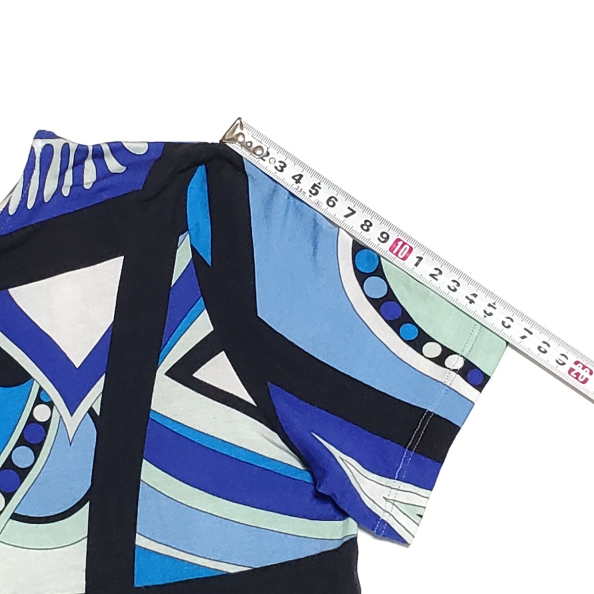 EMILIO PUCCI エミリオプッチ 青系 総柄 半袖カットソー サイズUSA6
