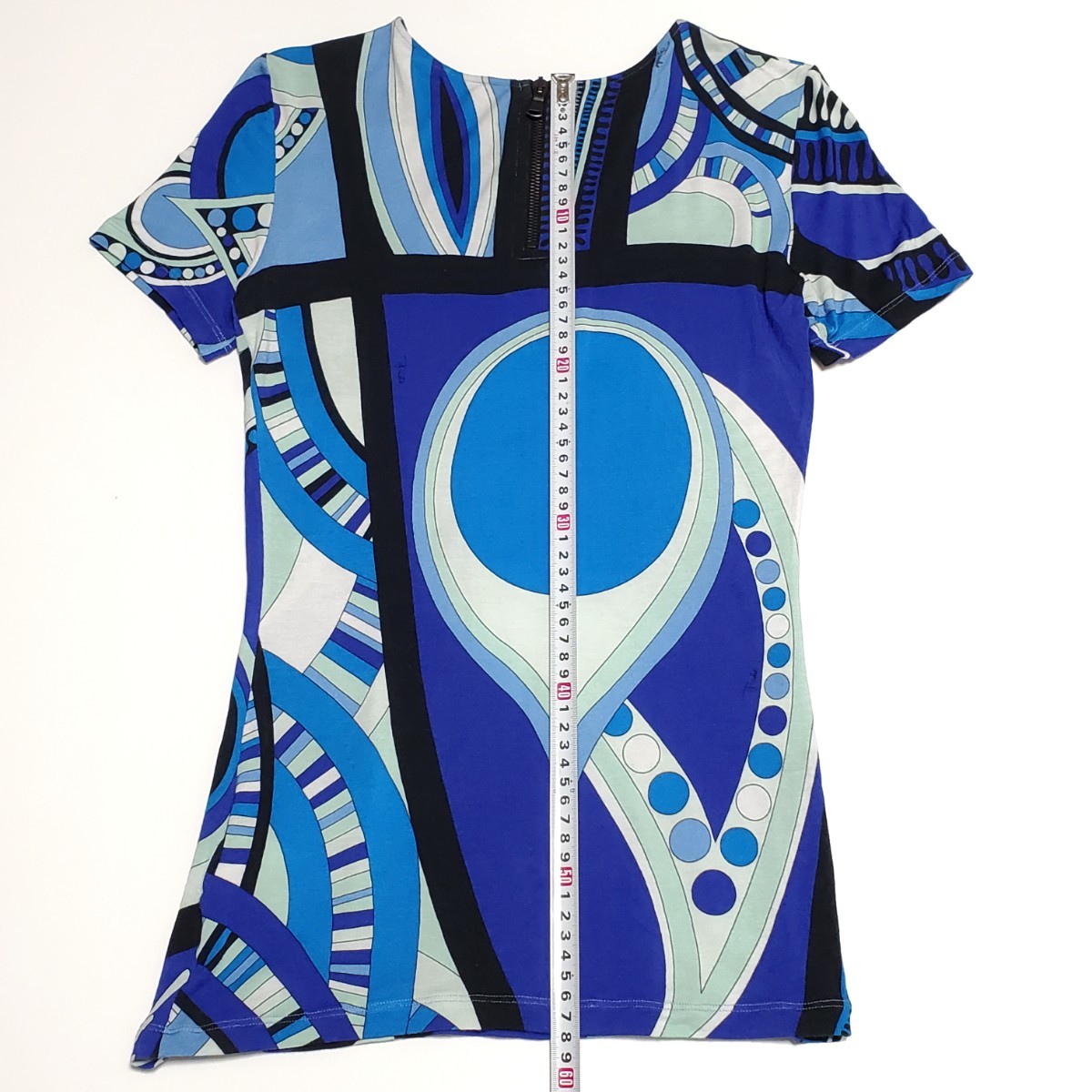 EMILIO PUCCI エミリオプッチ 青系 総柄 半袖カットソー サイズUSA6