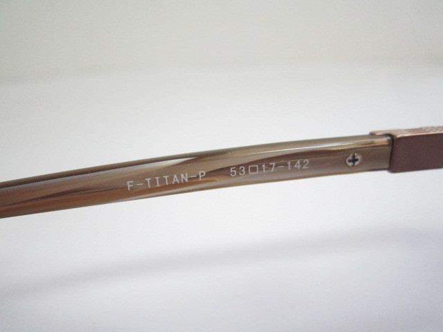 A◆David Hicks　DH-8237　F-TITAN-P　デービッドヒックス　スクエア型　メタリックブラウン系　コンビ　眼鏡　程度良品