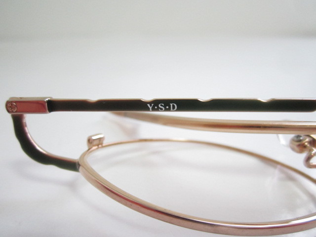 K◆国産　日本製　Y・S・D　9-07　アイウェア　オーバル型　ゴールドｘマットグリーン系　女性用　眼鏡　程度良品_画像3