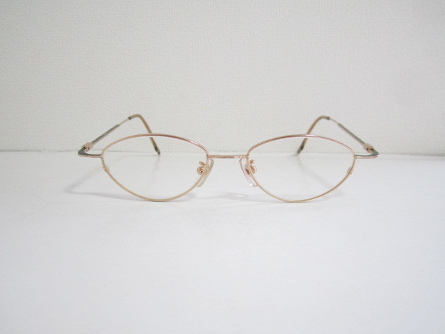 K◆国産　日本製　Y・S・D　9-07　アイウェア　オーバル型　ゴールドｘマットグリーン系　女性用　眼鏡　程度良品_画像10