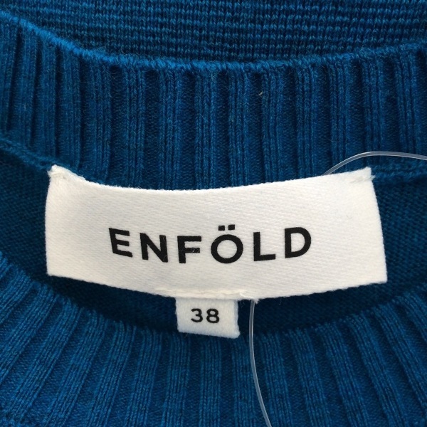 エンフォルド ENFOLD チュニック サイズ38 M - ブルー×白 レディース