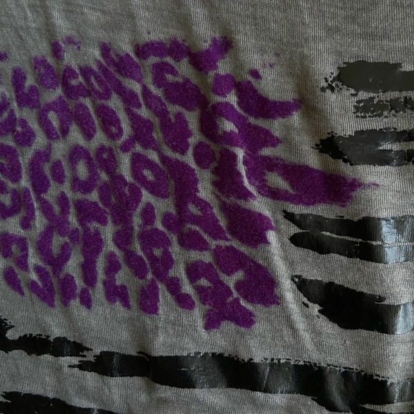 ディーゼル DIESEL 半袖Tシャツ サイズS - ダークグレー×黒×パープル レディース クルーネック トップス_画像6