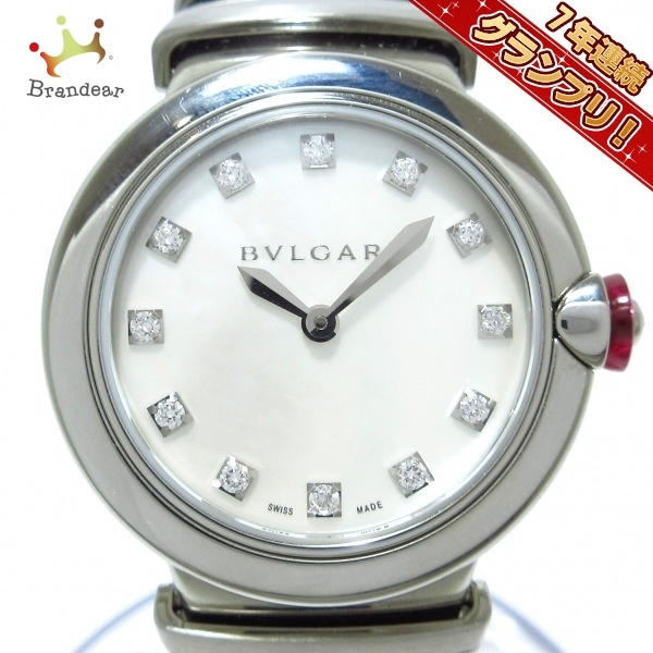 BVLGARI(ブルガリ) 腕時計■美品 ルチェア LU28S レディース SS/12Pダイヤインデックス/シェル文字盤 ホワイトシェル_画像1