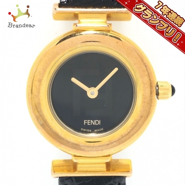 ラッピング不可】 FENDI(フェンディ) 腕時計 - L-021 レディース 黒