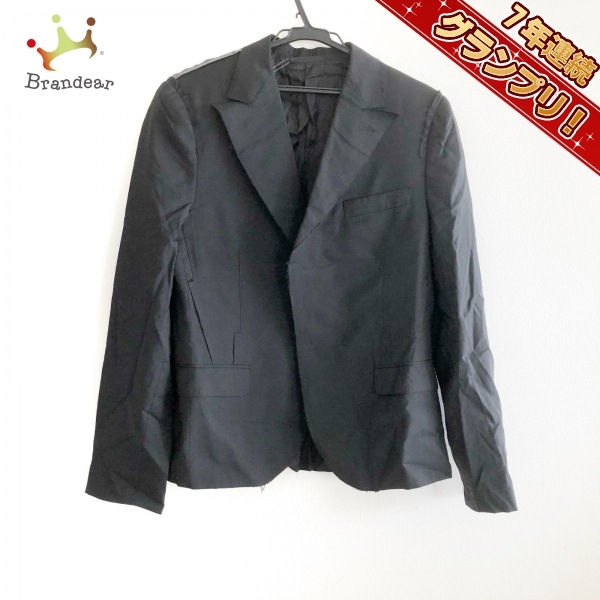 【最安値】 ランバン LANVIN サイズ48 L - 黒 メンズ 長袖/切りっぱなし加工/秋/冬 美品 ジャケット 男性用 【最安値】 ランバン LANVIN サイズ48 L - 黒 メンズ 長袖/切りっぱなし加工/秋/冬 美品 ジャケット 男性用