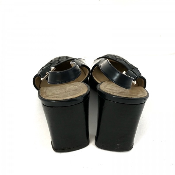 ボッテガヴェネタ BOTTEGA VENETA サンダル 35 1/2 C - レザー 黒 編み込み 靴_画像3