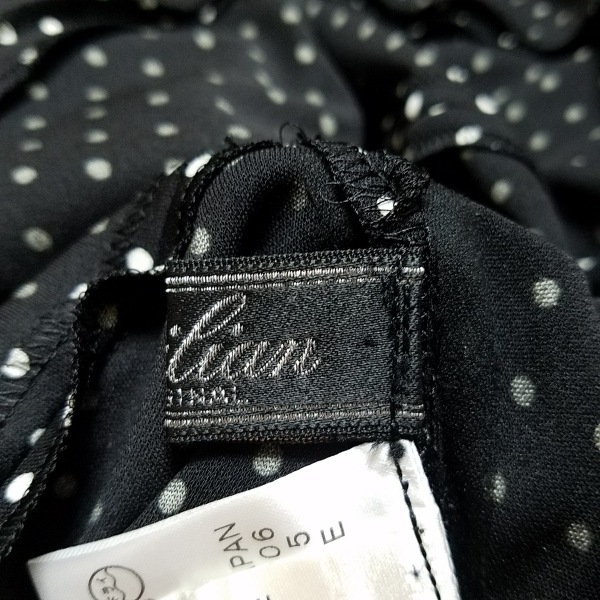 レリアン Leilian サイズ11 M - 黒×白 レディース 半袖/ロング/ドット柄 美品 ワンピース_画像4