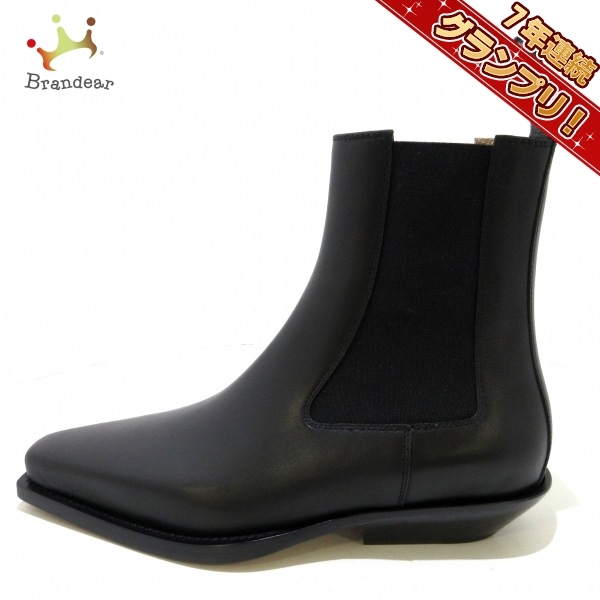ボッテガヴェネタ BOTTEGA VENETA ブーツ 38 - レザー×化学繊維 黒 メンズ サイドゴア 新品同様 靴