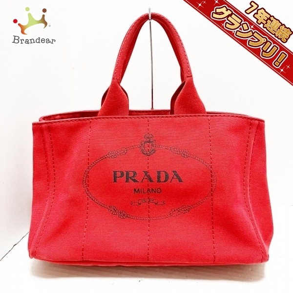 大感謝セール】 PRADA プラダ トートバッグ バッグ レッド×黒