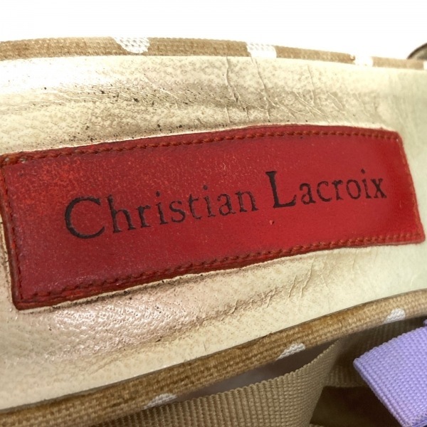 クリスチャンラクロワ Christian Lacroix サンダル 35 - 化学繊維 グレーベージュ×黒×ライトパープル レディース 靴_画像5