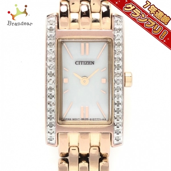 CITIZEN(シチズン) 腕時計 - G620-S074126 レディース エコドライブ/ダイヤベゼル 白