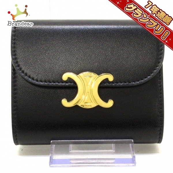 激安】 セリーヌ 折り財布 スモールストラップウォレット バイカラー