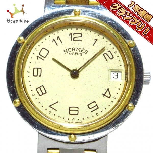HERMES(エルメス) 腕時計 クリッパー CL6.720 メンズ ベージュ