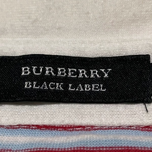 バーバリーブラックレーベル Burberry Black Label 半袖ポロシャツ サイズ3 L - 白×ネイビー×マルチ メンズ ボーダー トップスの画像3