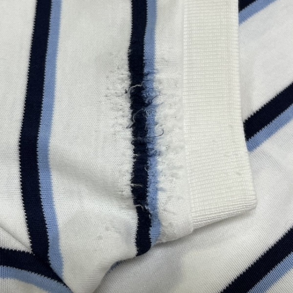 ポロラルフローレン POLObyRalphLauren 半袖ポロシャツ サイズM - 白×ダークネイビー×ライトブルー メンズ ボーダー トップス_画像7
