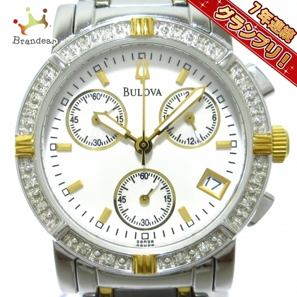 国際ブランド】 腕時計 Bulova(ブローバ) - 白 ダイヤベゼル/クロノ