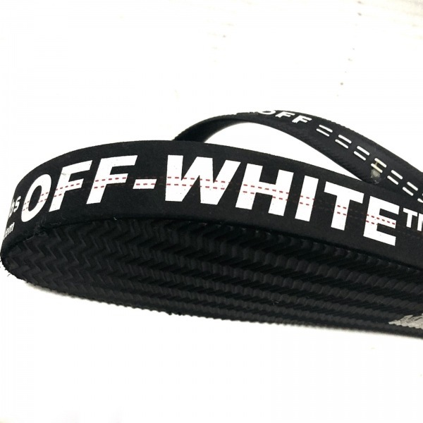 オフホワイト Off-White ビーチサンダル - ラバー 黒×白 メンズ 靴