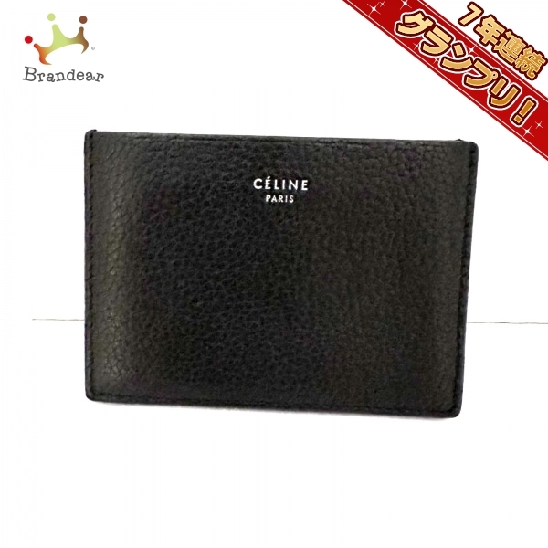 セリーヌ CELINE カードケース - レザー 黒×イエロー 財布