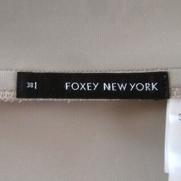 フォクシーニューヨーク FOXEY NEW YORK サイズ38 M - ベージュ×ダークブラウン レディース ノースリーブ/ひざ丈 ワンピース_画像3