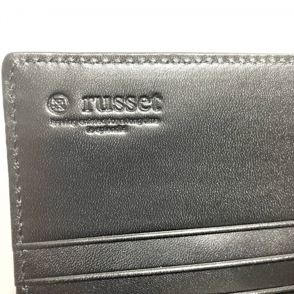 好きに russet ラシット 長財布 財布 美品 L字ファスナー 黒×ブルー