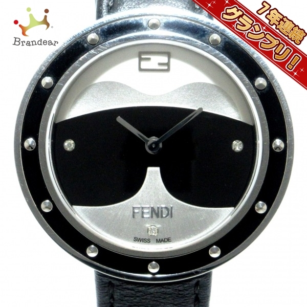 FENDI(フェンディ) 腕時計 マイウェイ 35000M レディース 3Pダイヤ 黒×シルバー