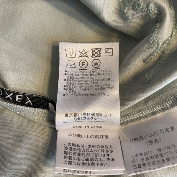 フォクシー FOXEY 半袖Tシャツ サイズ38 M - ライトグリーン レディース クルーネック/刺繍 美品 トップス_画像5