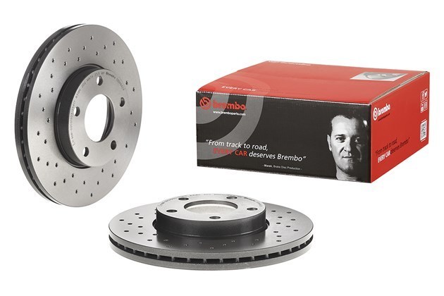 brembo Xtraブレーキローター 左右セット 08.5085.1X フィアット PUNTO (188) 188A1 188A6 03～06/05 リア_画像1