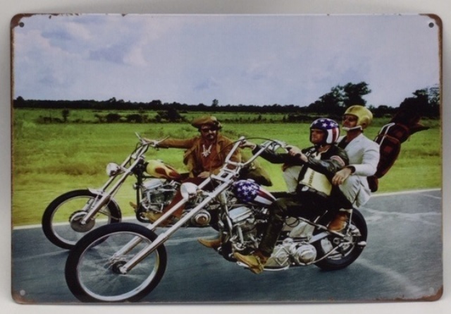 送料無料 イージーライダー カラー写真 金属製 メタルサインプレート 映画 EASY RIDER ピーターフォンダ デニスホッパー バイクの画像1