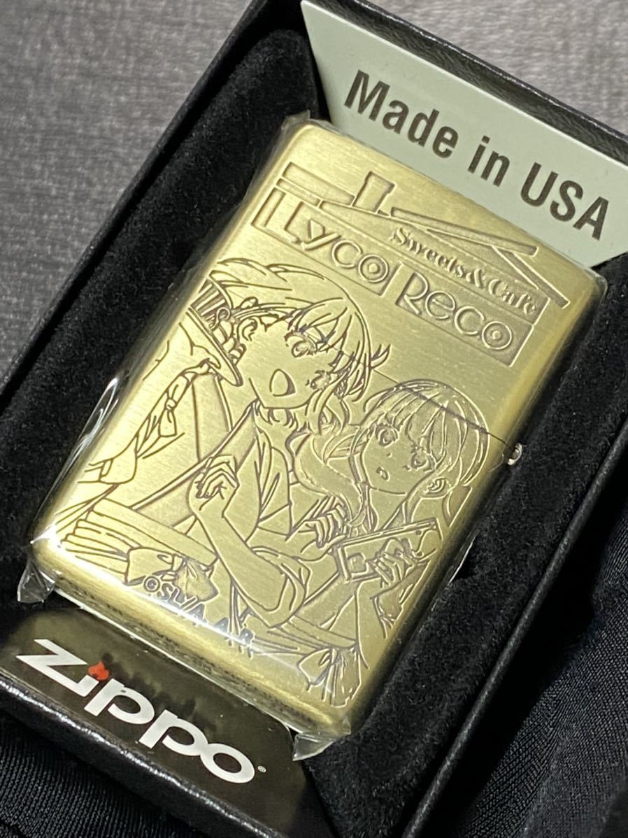 zippo リコリス リコイル ゴールド 2面刻印 アニメ 希少モデル 2023年製 GOLD 千束 たきな 喫茶 リコリコ ケース 保証書付き