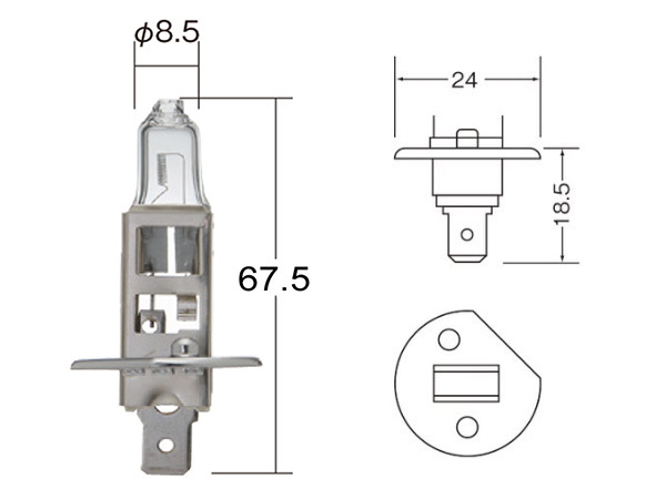 ハロゲン バルブ H1 ヘッド ランプ ライト 12V 55W P14.5s T8 クリア 1個 一般車用 四輪車 ノーマルバルブ 小糸製作所 小糸 KOITO 0457_画像3