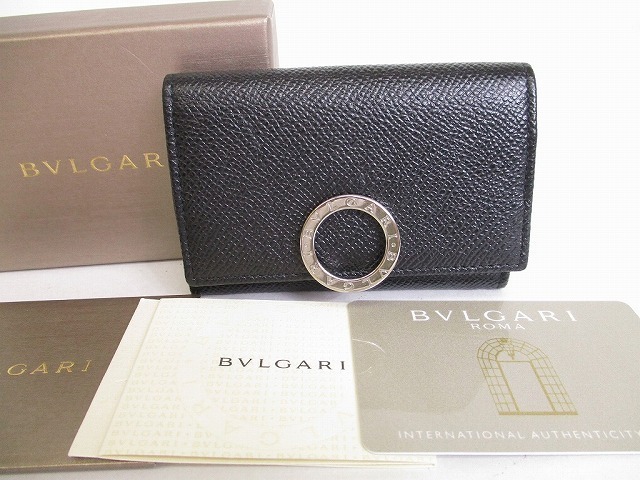 【展示保管品】 ブルガリ BVLGARI ブルガリブルガリ ロゴクリップ グレインレザー 小銭入れ コインケース メンズ レディース