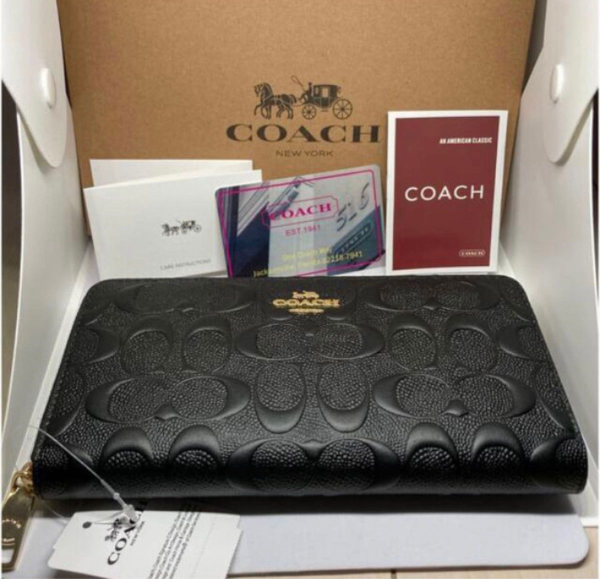 COACH コーチ F53834 長財布 ラグジュアリー デボスド シグネチャー