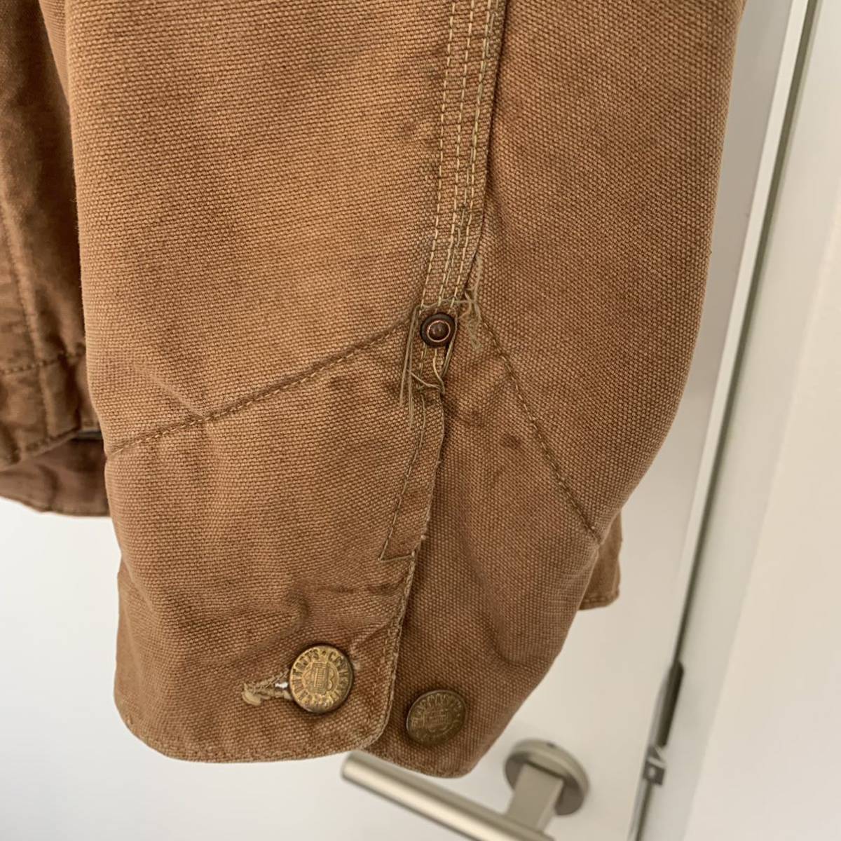 カーハート　ブラウンダック カバーオール　40s〜50s フード付き　ブランケットライニングCarhartt COVERALL WITH HOOD ハートタグ　激レア_画像8