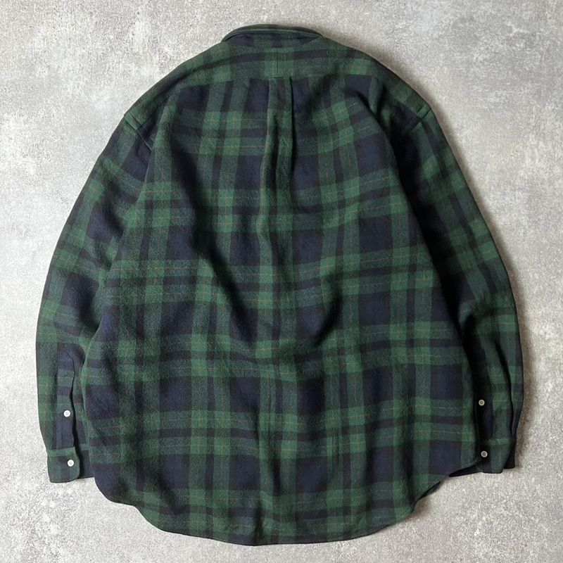 90s POLO RALPH LAUREN ブラックウォッチ チェック ウール 長袖 90s POLO RALPH LAUREN ブラックウォッチ チェック ウール 長袖