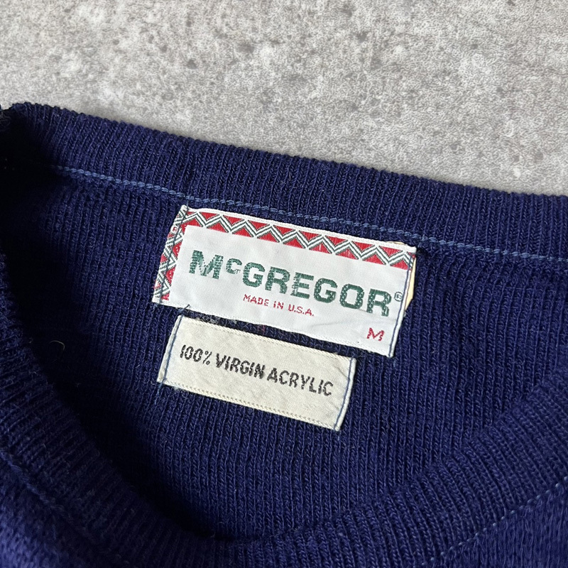 70s USA製 McGREGOR ネイティブ 総柄 アクリル ニット セーター M / 70年代 アメリカ製 ビンテージ マクレガー マルチカラー_画像3