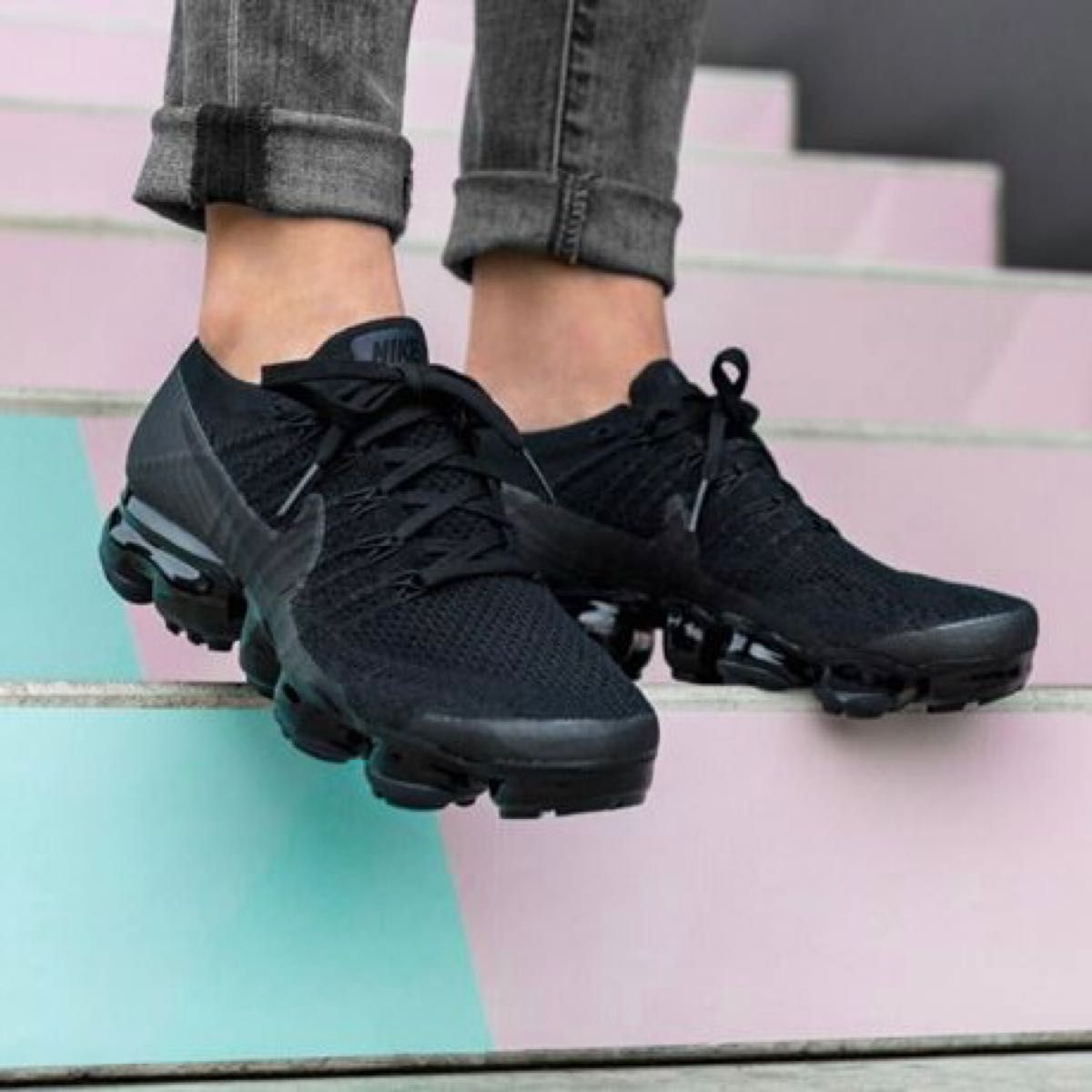 完売!美品 NIKE AIR VAPORMAX トリプルブラック 24cm レア-