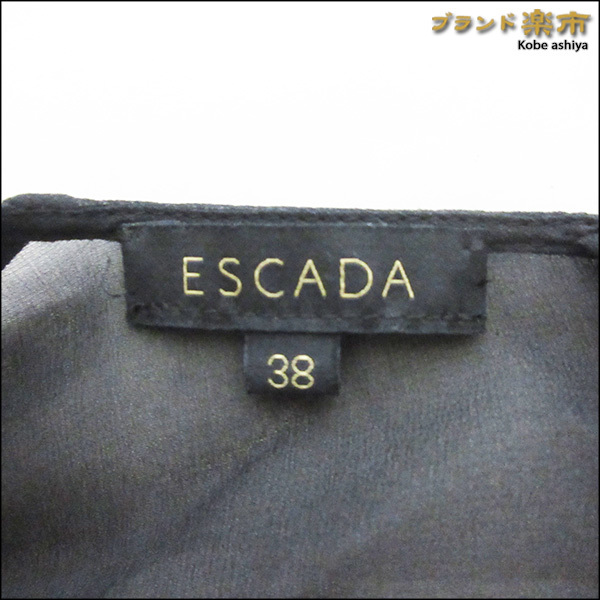 *ESCADA Escada One-piece прозрачный sia-ba Rune рукав ремень лента Roo любитель производства 38 черный * включая доставку 