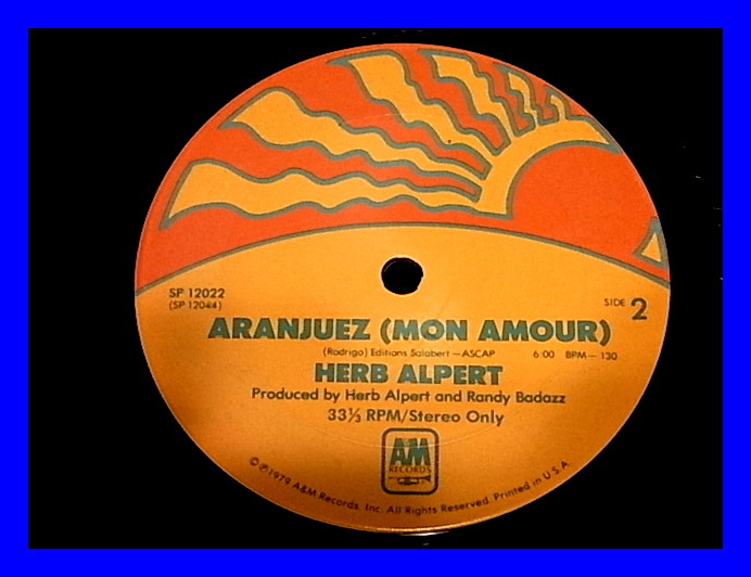 Herb Alpert/Rise / Aranjuez (Mon Amour)/US Original/5点以上で送料無料、10点以上で10%割引!!!/12'_画像2