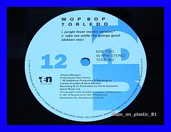Wop Bop Torledo / Kissaway/ペラジャケ/UK Original/5点以上で送料無料、10点以上で10%割引!!!/12'_画像3