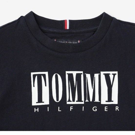 【新品】TOMMY HILFIGER シーズナルトミーロゴTシャツ 120 紺