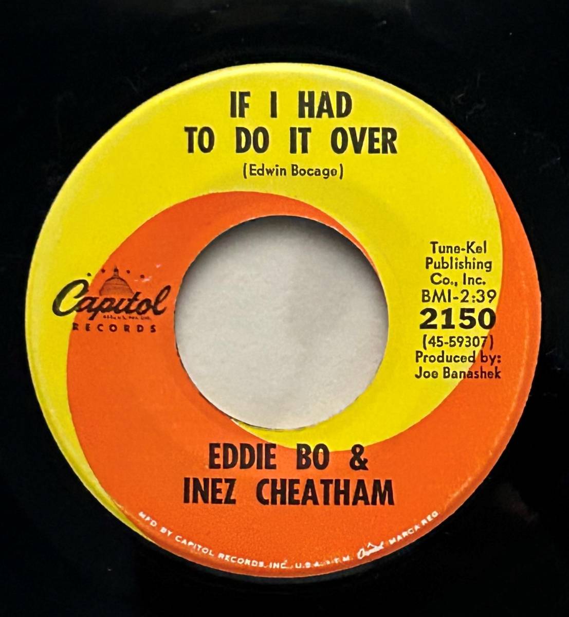 Eddie Bo & Inez Cheatham 「If I Had To Do It Over / Lover And A Friend」 funk45 soul45 deep funk 7インチの画像1