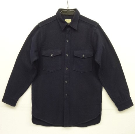 新発売】 ネイビー CPOシャツ ウール 筆記体白タグ エルエルビーン