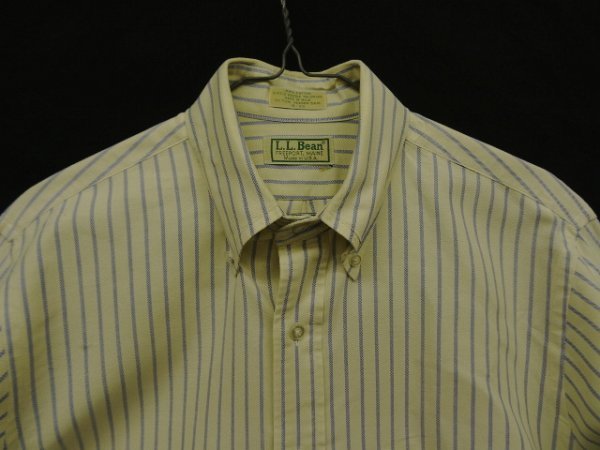 80s ヴィンテージ USA製 L.L. Bean エルエルビーン オックスフォード 長袖 BDシャツ ストライプ VINTAGE アメリカ製 80年代の画像3