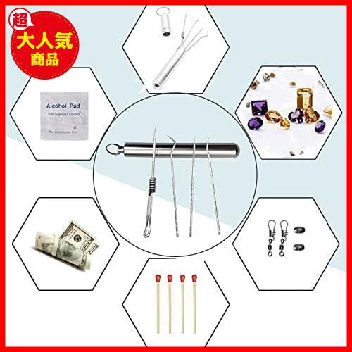 爪楊枝ケース ポータブル チタン合金 爪楊枝入れ 軽量 携帯 ピルケース キーホルダー 容器 耐湿防圧 小物入れ ボックス アウトドア_画像7