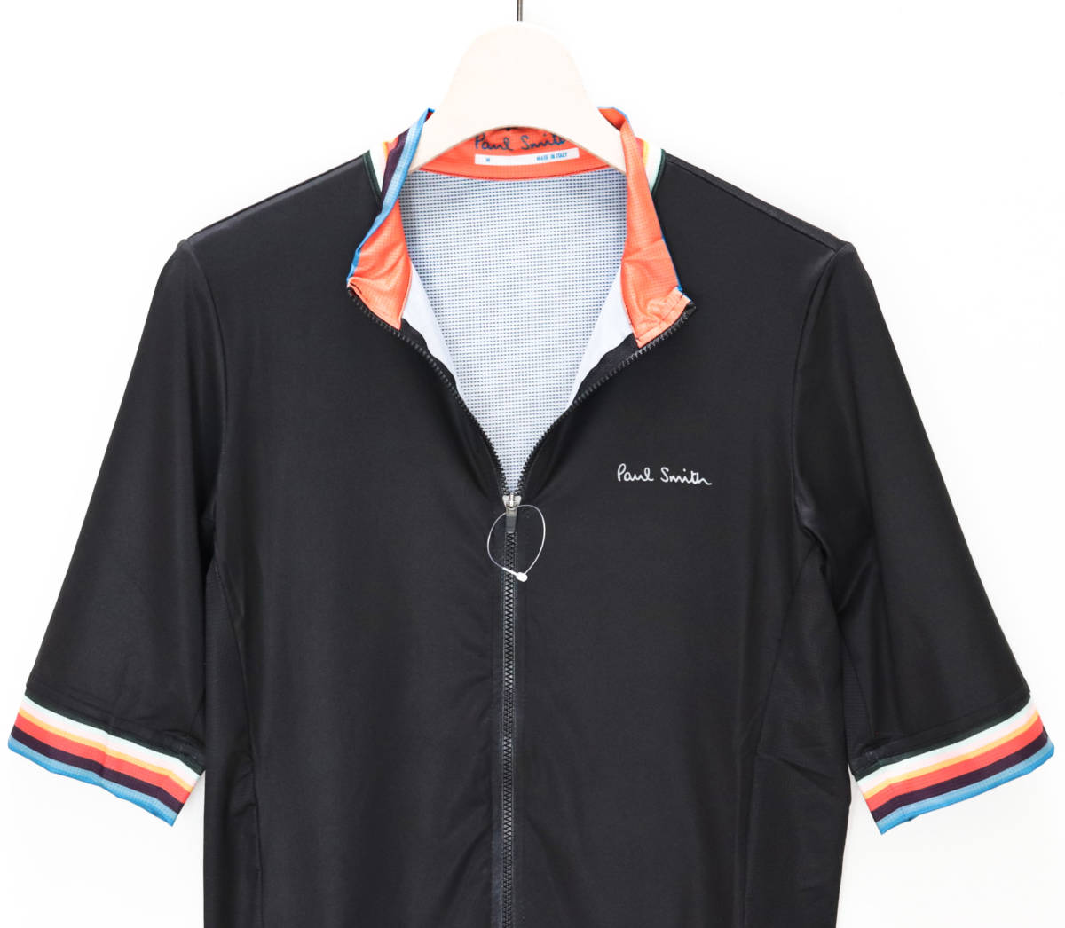 《Paul Smith ポールスミス》新品 イタリア製 軽量 3メッシュポケット アーティストストライプサイクリングジャージ M A8630