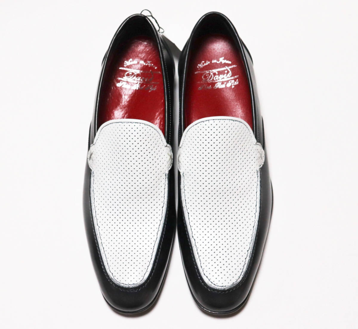 {David David } с ящиком новый товар сделано в Японии перфорированная кожа обувь для вождения Loafer bijikaji26.5cm A8578
